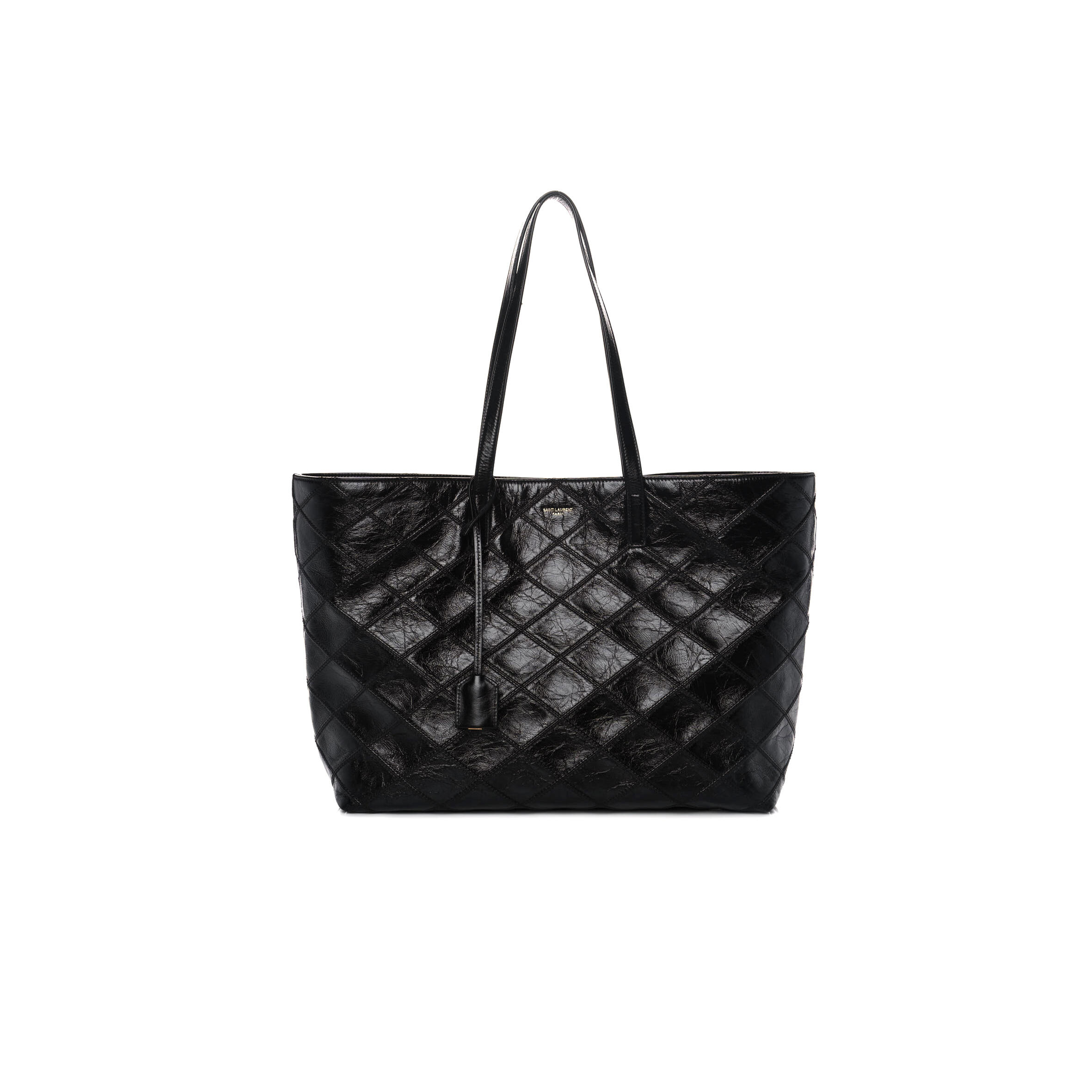 Y51 EAST WEST SHOPPING TOTE QUILTED CRINKLED GLOSSED-LEATHER 394195939309 (38*28*13cm) Master Quality